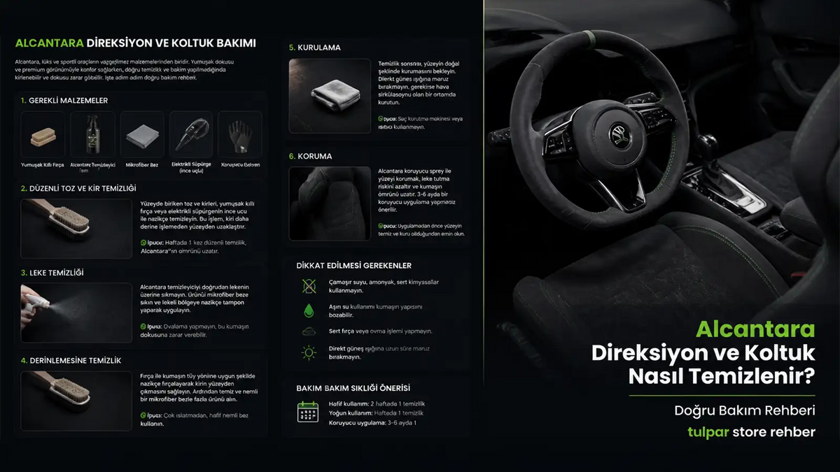 Alcantara direksiyon ve alcantara koltuk nasıl temizlenir rehber