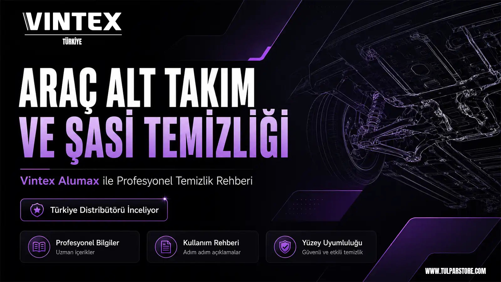 Vintex Alumax alt takım ve şasi temizleyici ile araç altı, jant ve metal yüzey temizliği