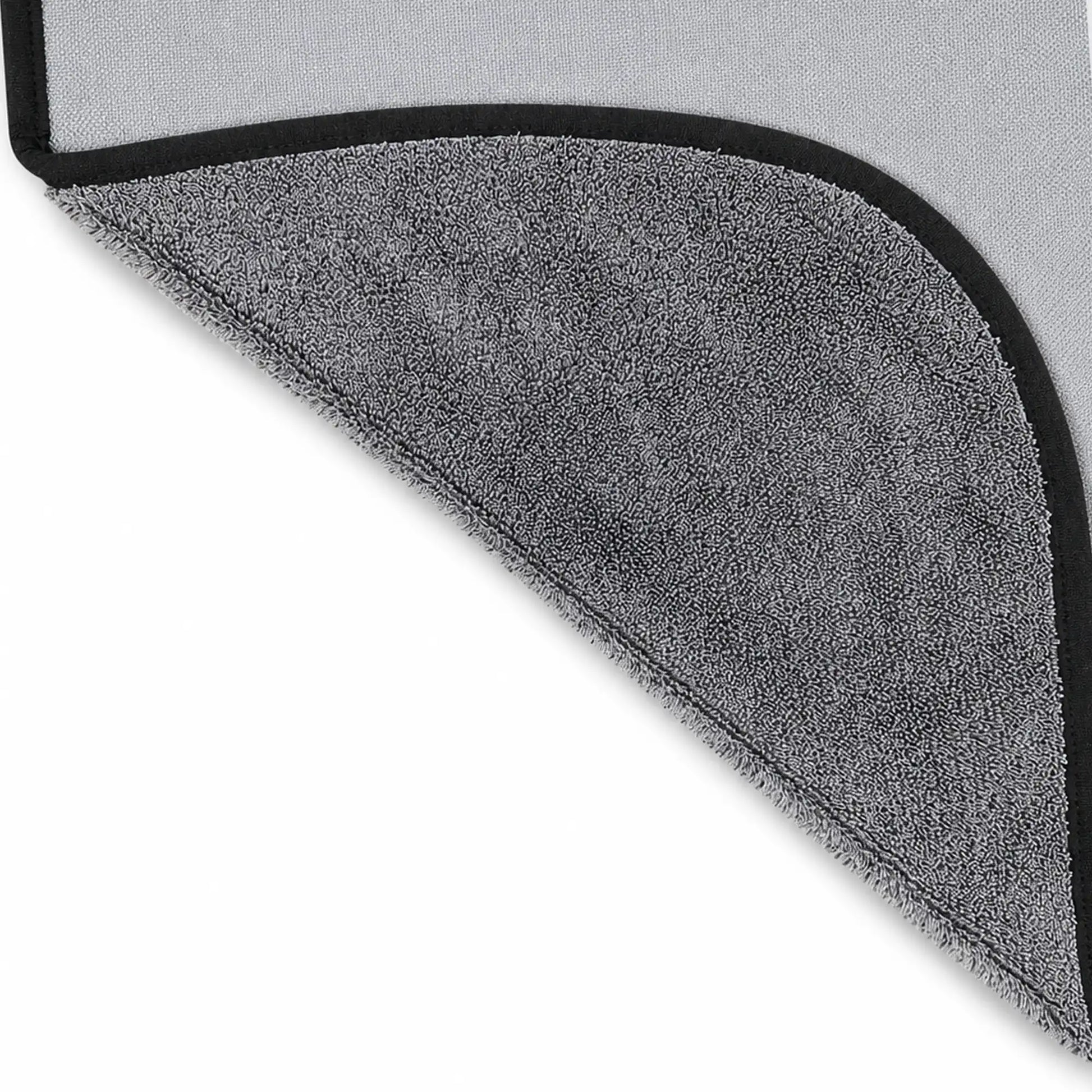 Vortex Twist gri 700 GSM oto kurulama havlusunun çift taraflı mikrofiber doku detayı