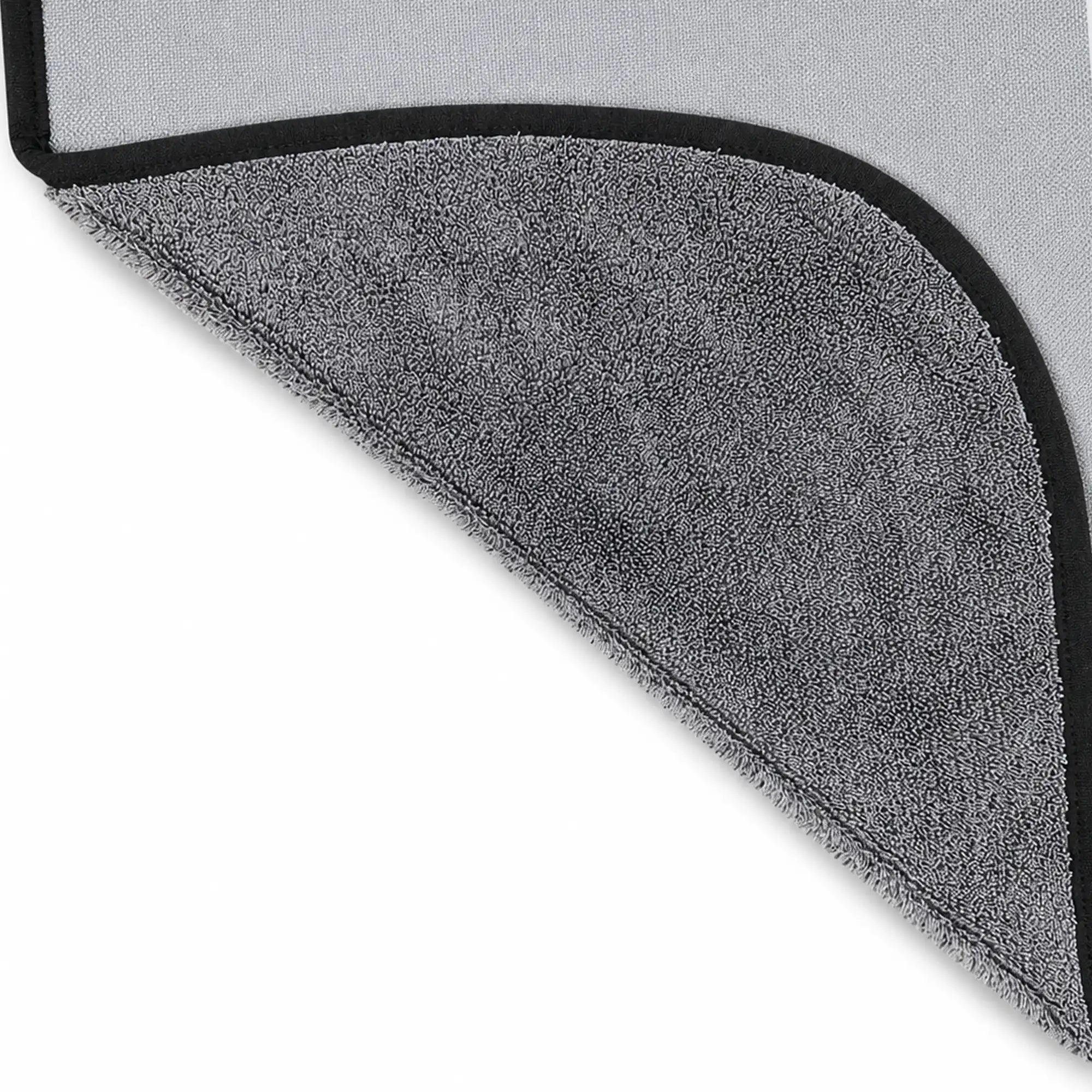 Vortex Twist gri 700 GSM oto kurulama havlusunun çift taraflı mikrofiber doku detayı