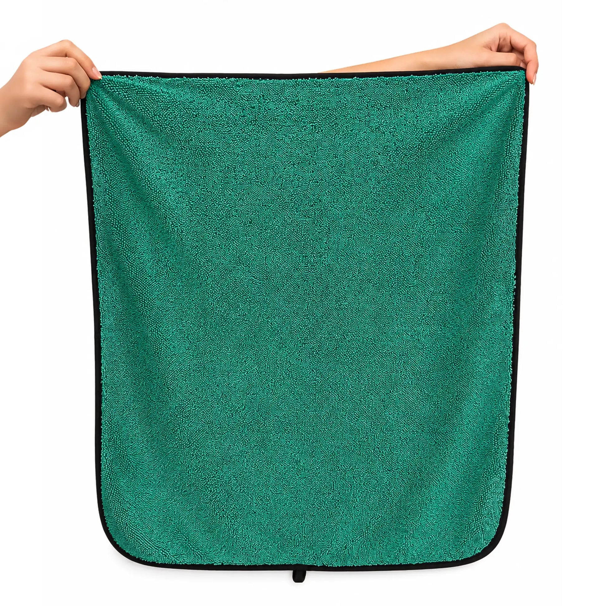 50x70 cm Vortex Twist yeşil mikrofiber oto kurulama havlusunun tam boy görünümü