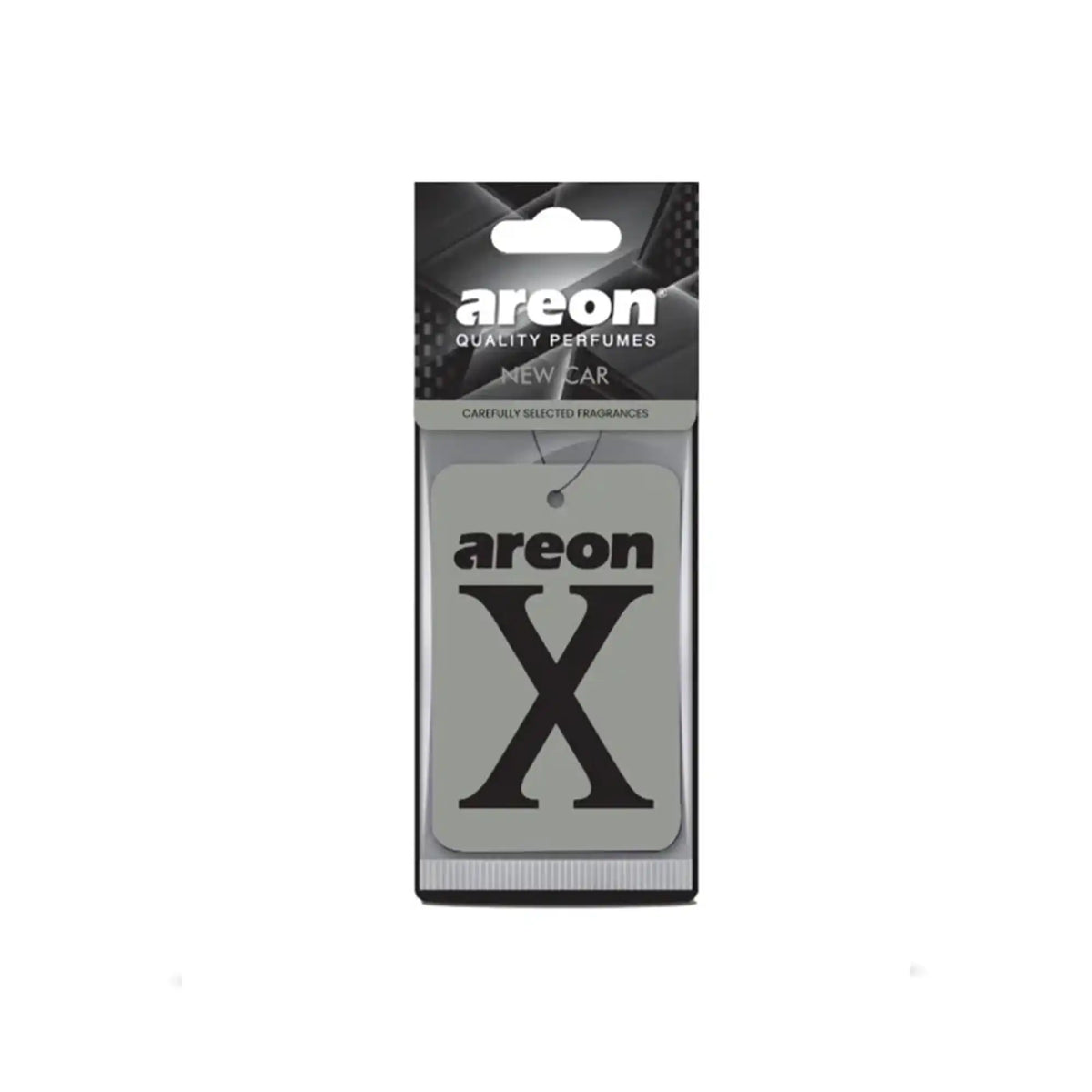 Areon X New Car yeni araç kokulu kağıt asma oto kokusu, gri kart tasarımı ve orijinal ambalajıyla
