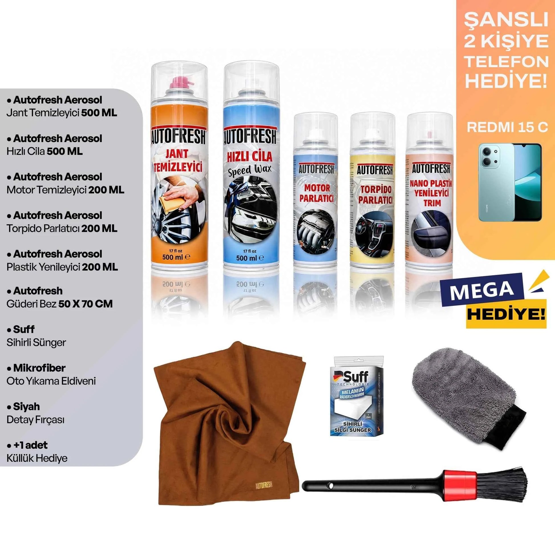 Autofresh Aerosol Detailing Seti – Cep Telefonu Hediyeli