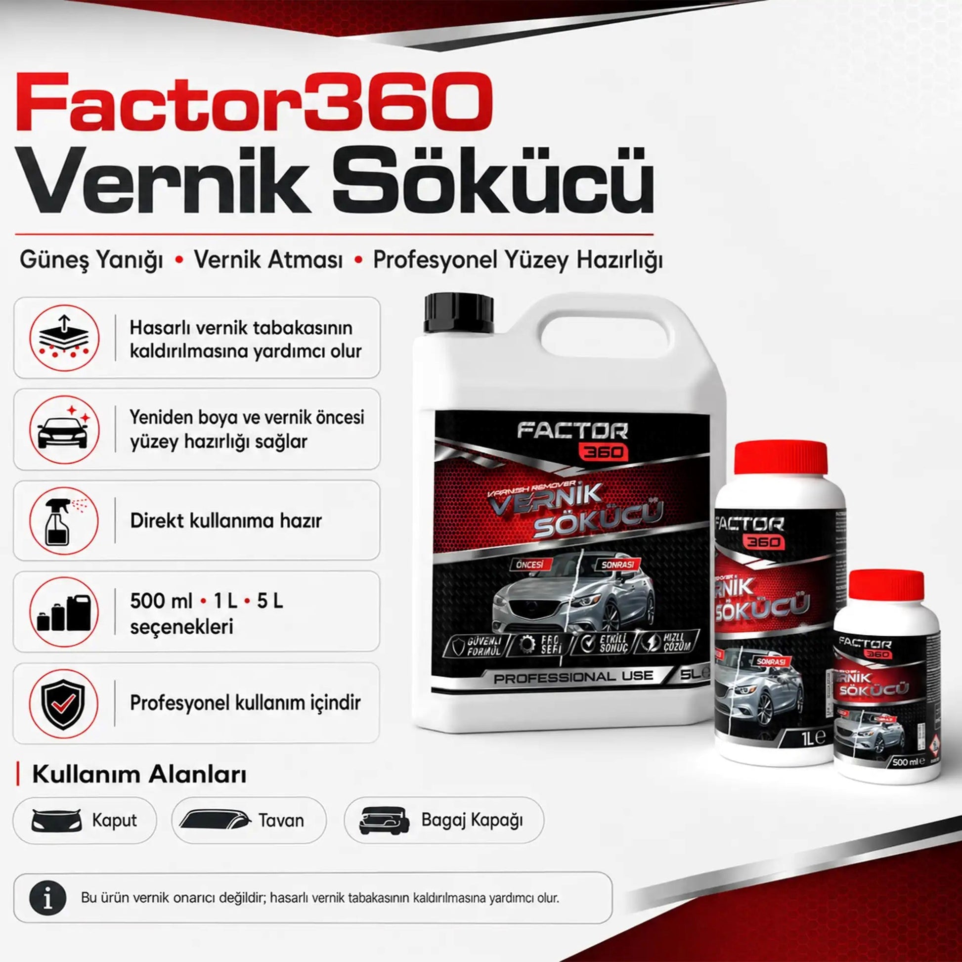 Factor360 Otomobil Vernik Sökücü | Güneş Yanığı ve Vernik Atması