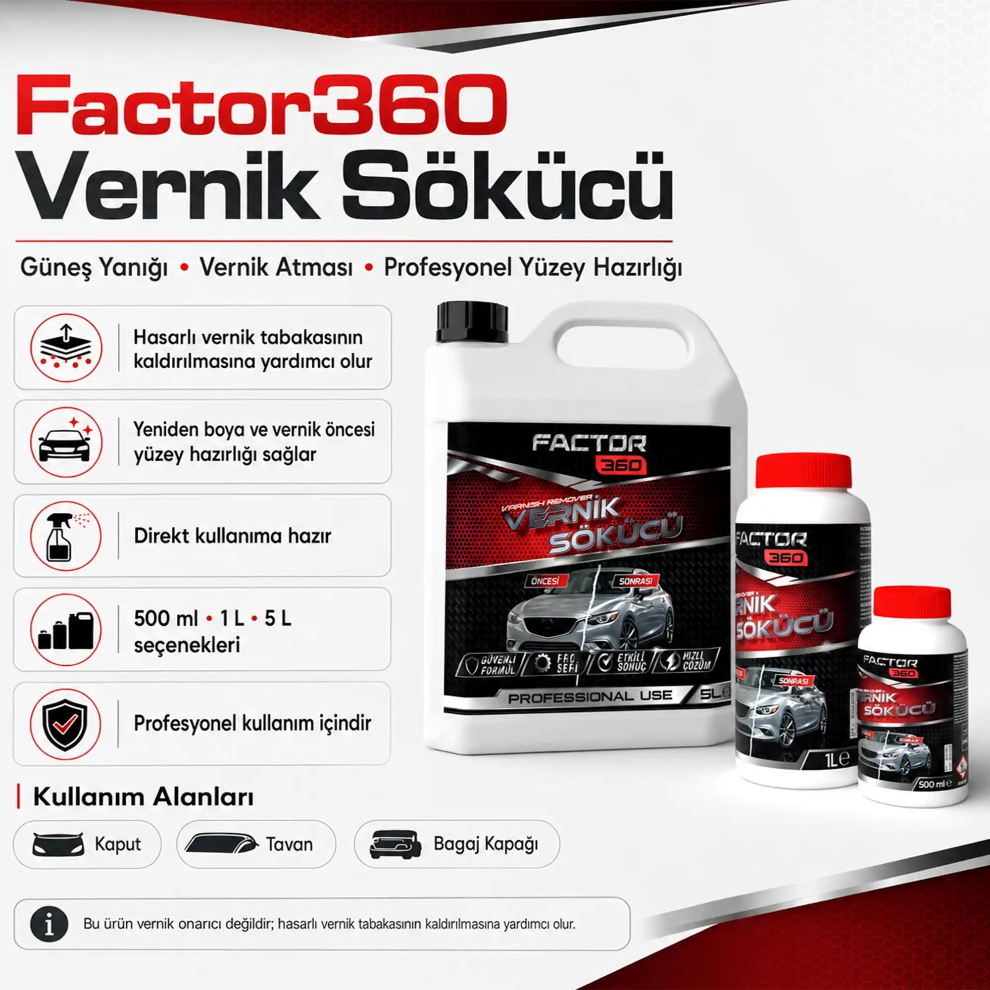 Factor360 Otomobil Vernik Sökücü | Güneş Yanığı ve Vernik Atması