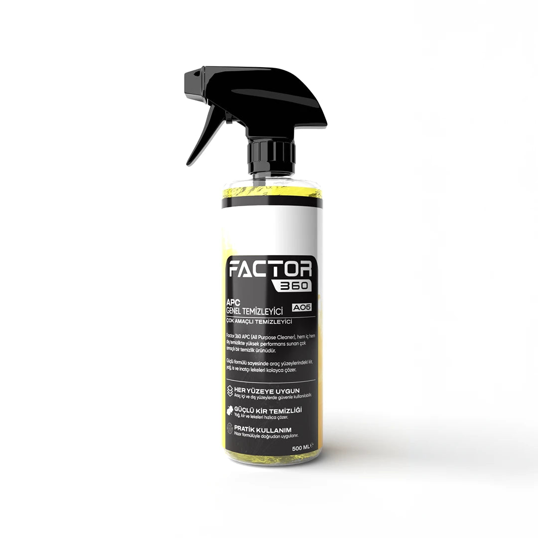 Factor360 Minimax V.2 Şampuan Lastik Jeli Hızlı Cila Araç İç Dış Yüzey Temizlik & Bakım Oto Bakım Seti 10 Parça