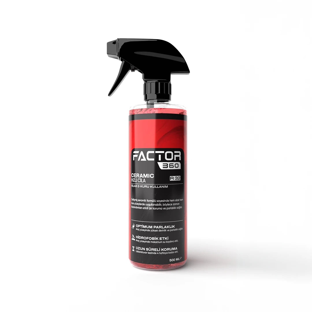 Factor360 Minimax V.2 Şampuan Lastik Jeli Hızlı Cila Araç İç Dış Yüzey Temizlik & Bakım Oto Bakım Seti 10 Parça