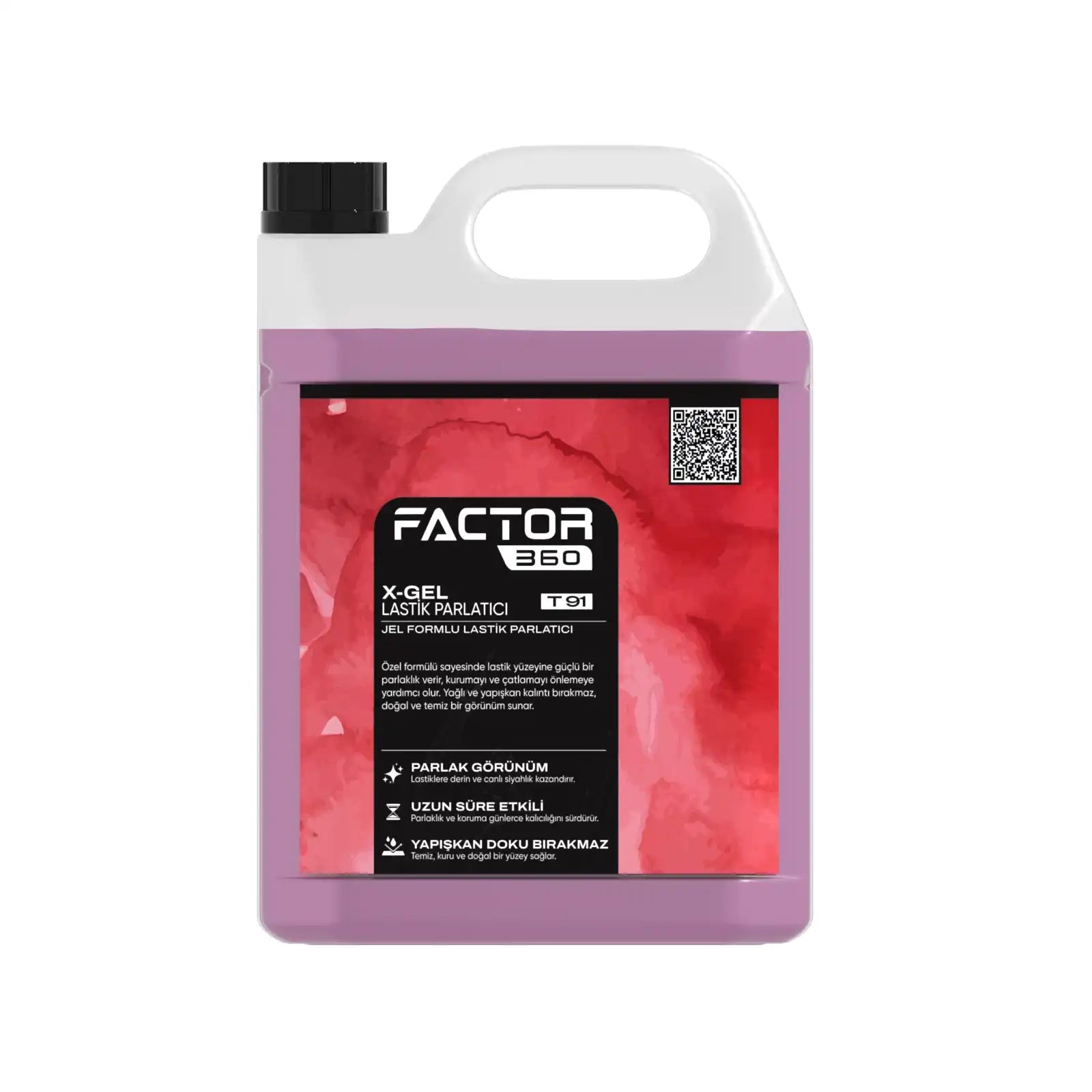 Factor360 otomobil jel lastik parlatıcı ıslak görünüm uzun süre kalıcı ürünü 5 litre 