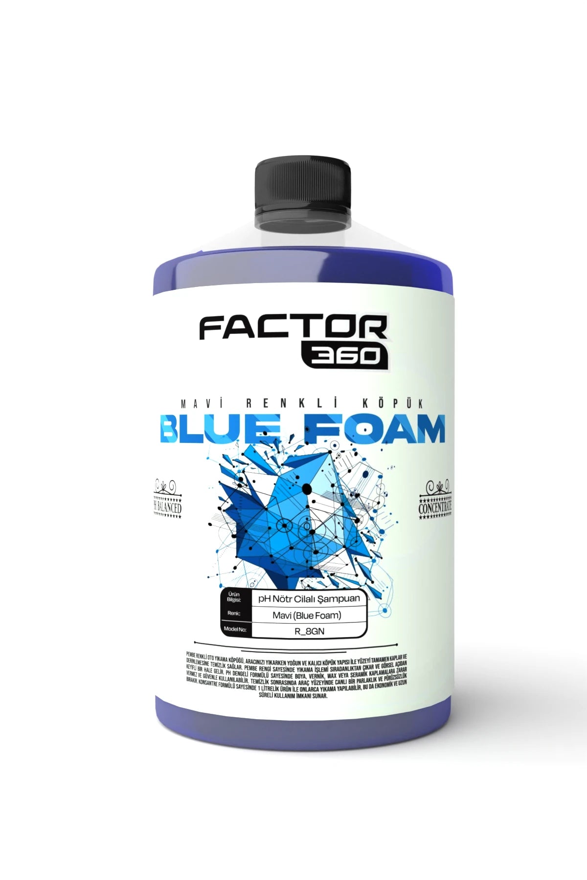 Factor360 Renkli Pembe Mavi Mor Sarı pH Nötr Oto Yıkama Şampuanı
