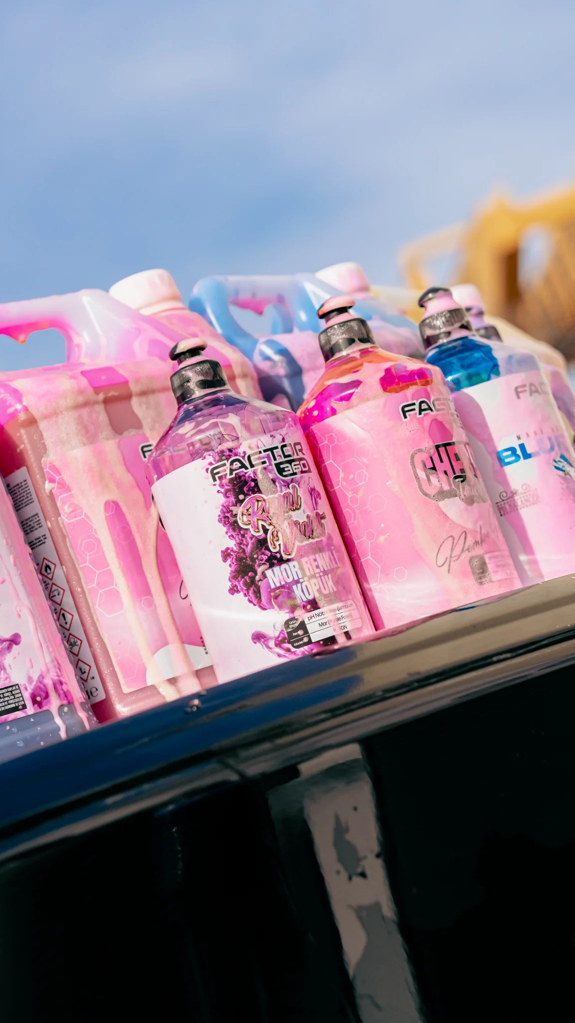 Factor360 Renkli Pembe Mavi Mor Sarı pH Nötr Oto Yıkama Şampuanı