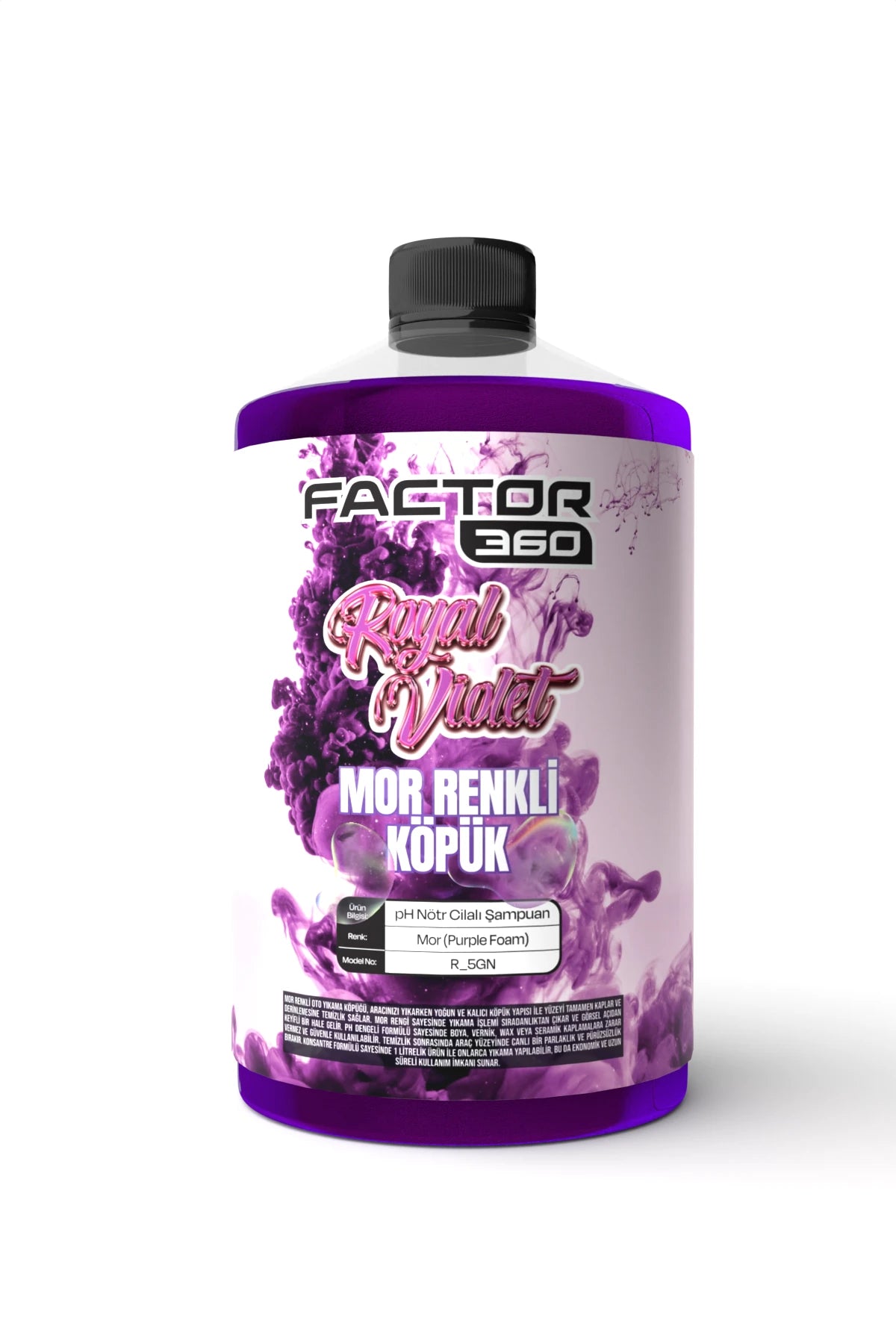 Factor360 Renkli Pembe Mavi Mor Sarı pH Nötr Oto Yıkama Şampuanı