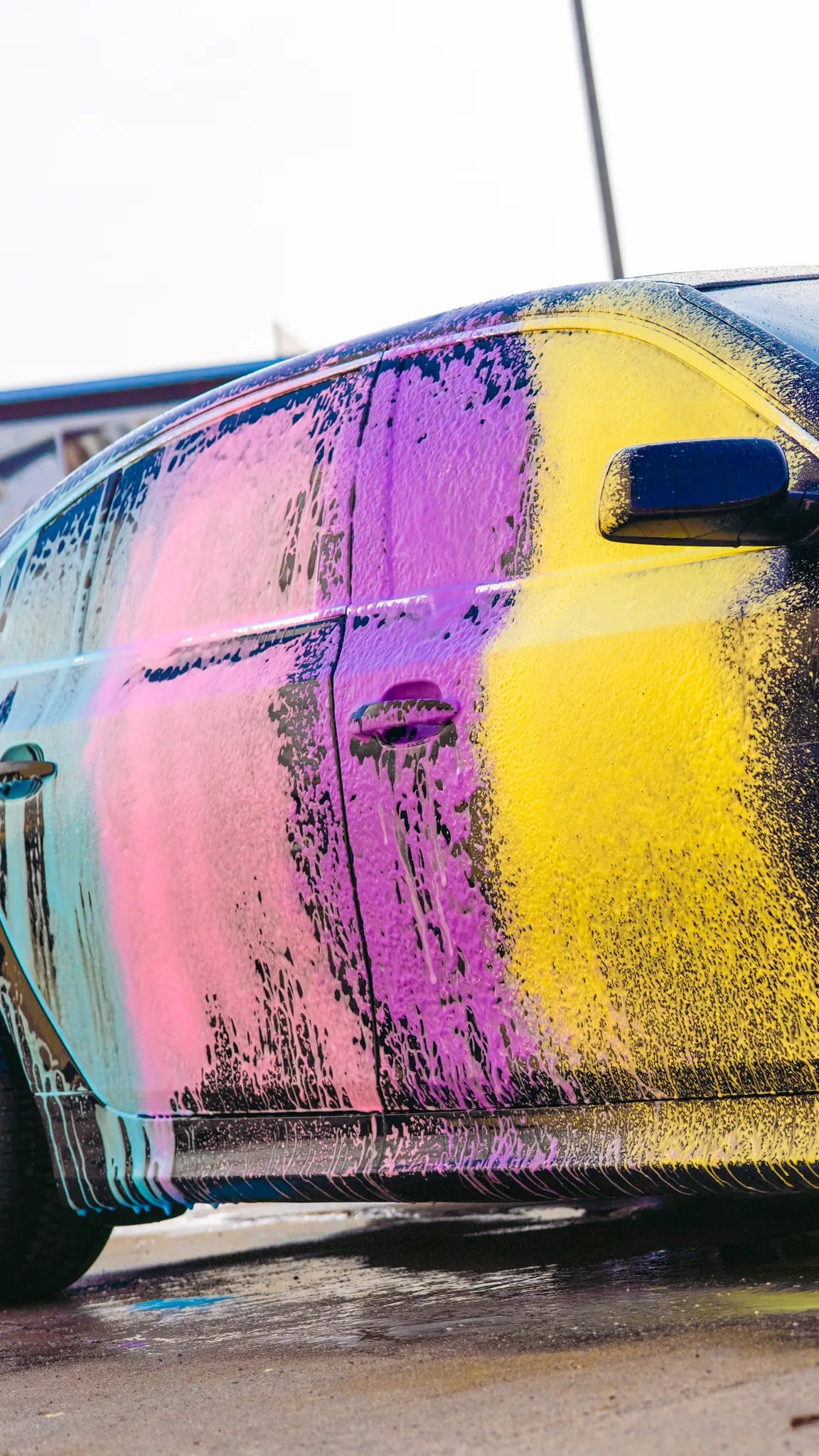 Pembe Mor Sarı Mavi Renkli Oto Araç Araba Yıkama Köpüğü Yüksek Basınçlı Yıkama Pompası Set Rengini Kendin Seç Seçenekli