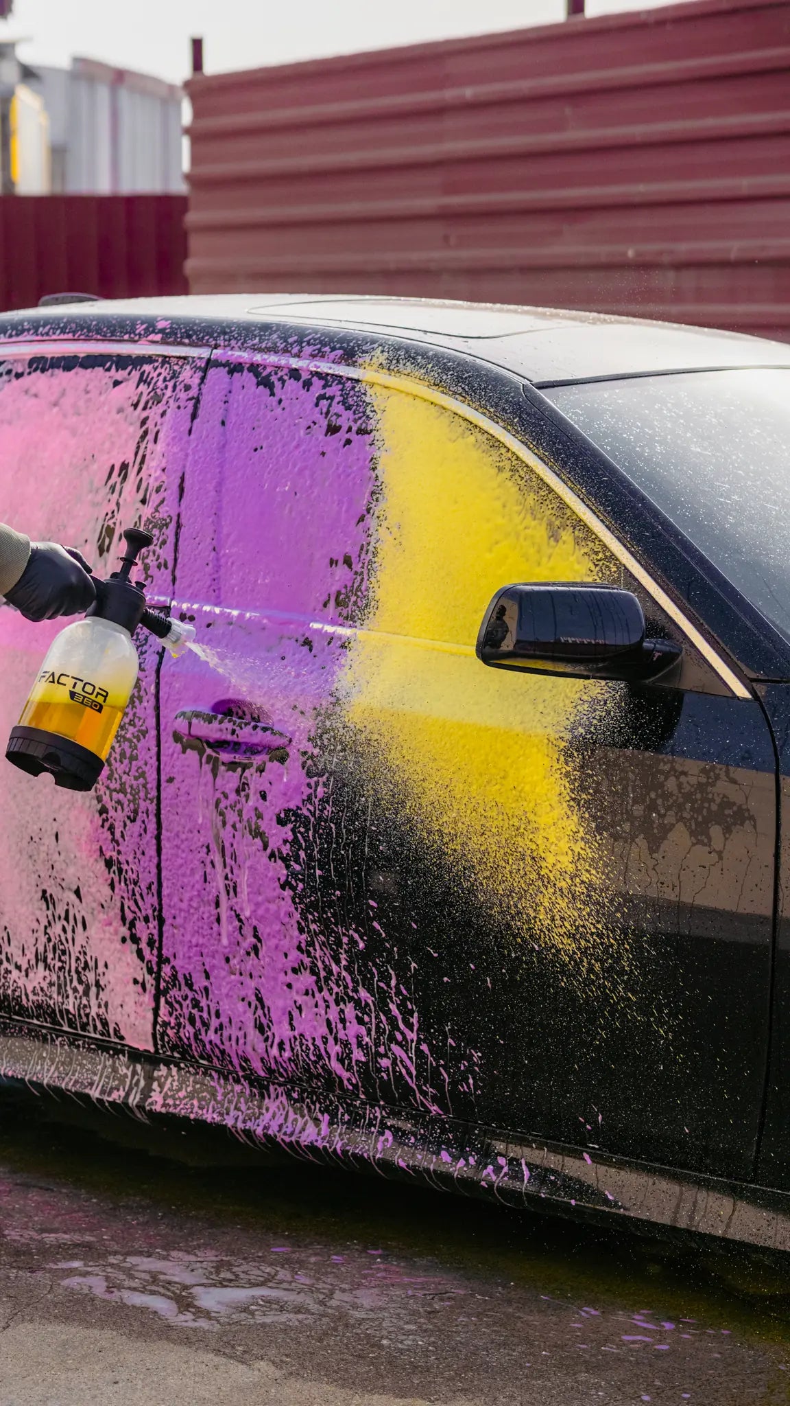Pembe Mor Sarı Mavi Renkli Oto Araç Araba Yıkama Köpüğü Yüksek Basınçlı Yıkama Pompası Set Rengini Kendin Seç Seçenekli