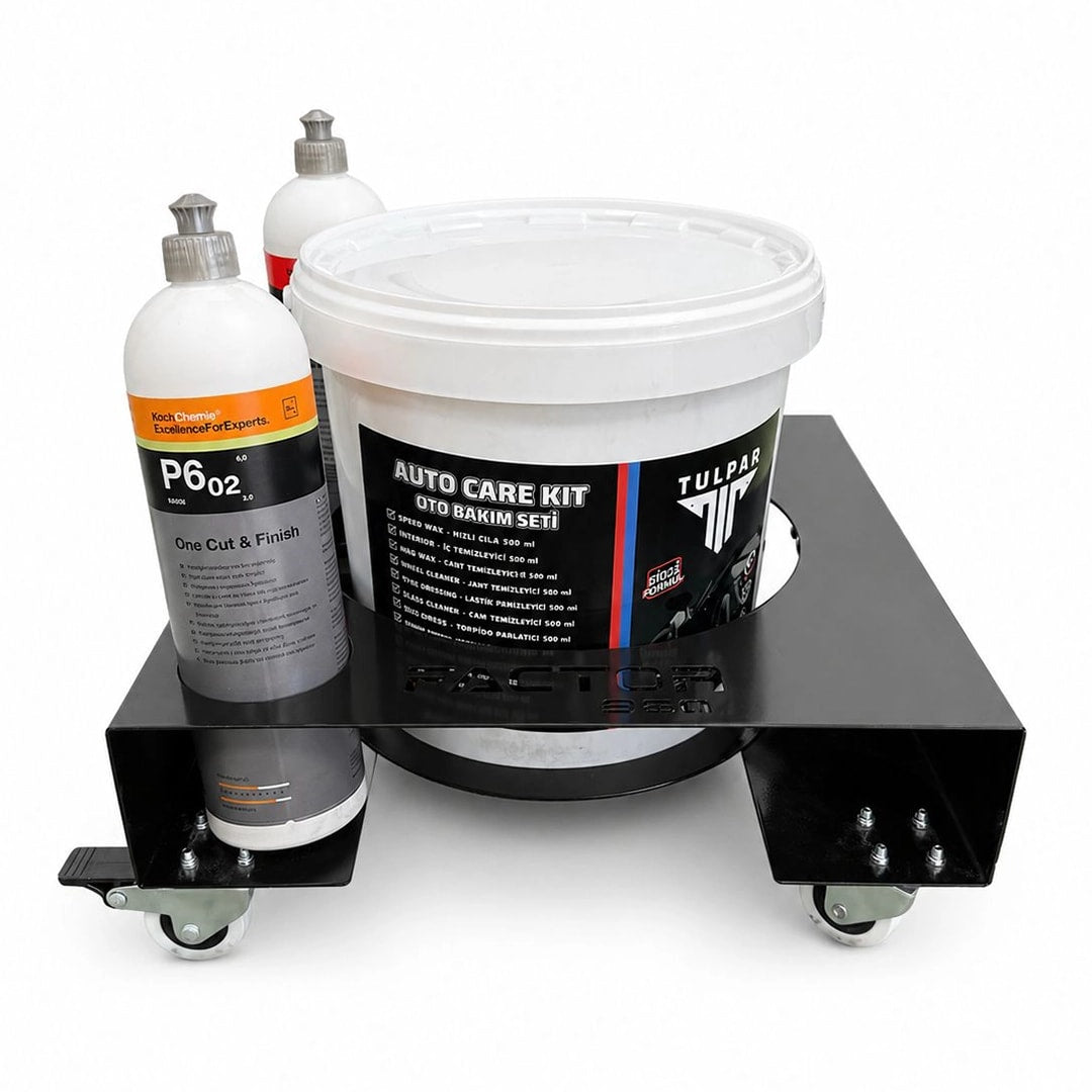 Factor360 Metal Kova Taşıyıcı Detailing Bucket Dolly Tekerlekli Stand