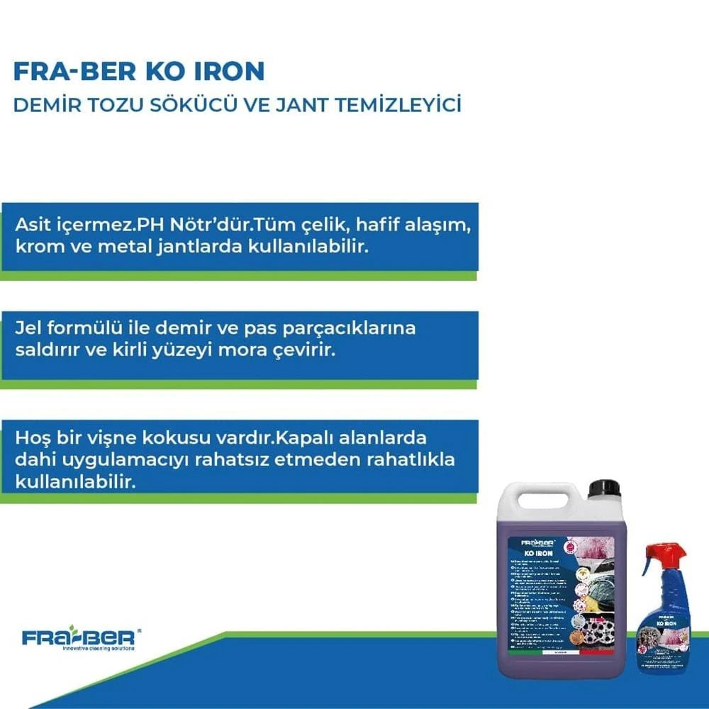 FRA-BER Ko Iron Demir Tozu Sökücü Ve Jant Temizleyici 750 ML