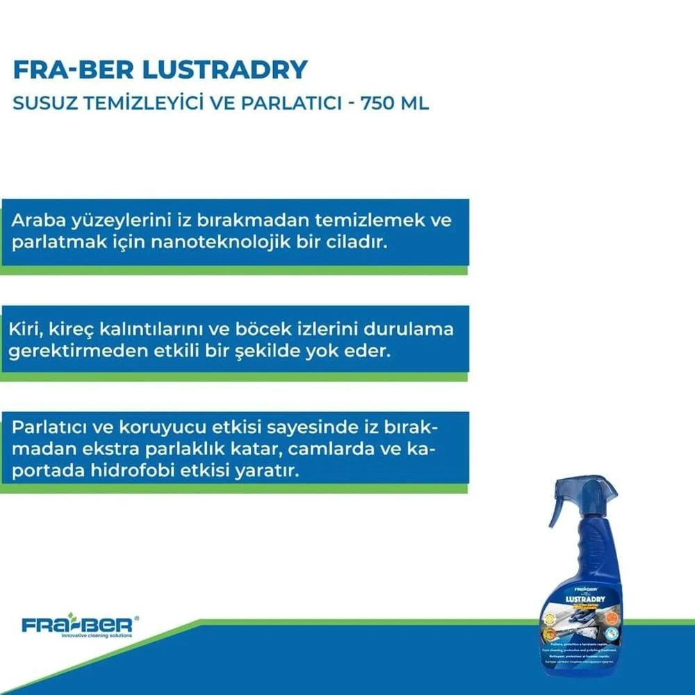 FRA-BER Lustradry Susuz Yüzey Temizleyici Ve Parlatıcı 750 ML