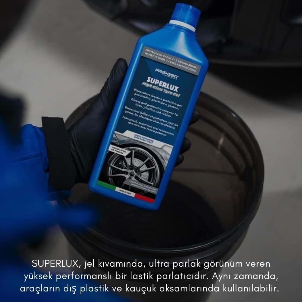 FRA-BER Superlux Suya Dayanıklı Lastik Parlatıcı Dış İç Plastik Trim Koruyucu Yenileyici 900 ML