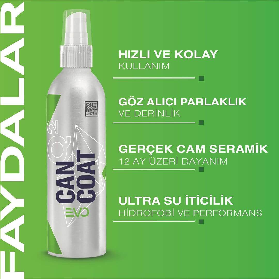 GYEON Q² CanCoat EVO Hidrofobik Nano Seramik Kaplama Seti - 9H Oto Boya Koruma 200 ML