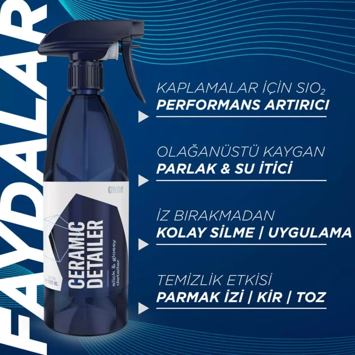 GYEON Q²M Ceramic Detailer Seramik Yüzey Detaylandırıcı ve Parlatıcı - Su İtici Oto Cila 500 ML