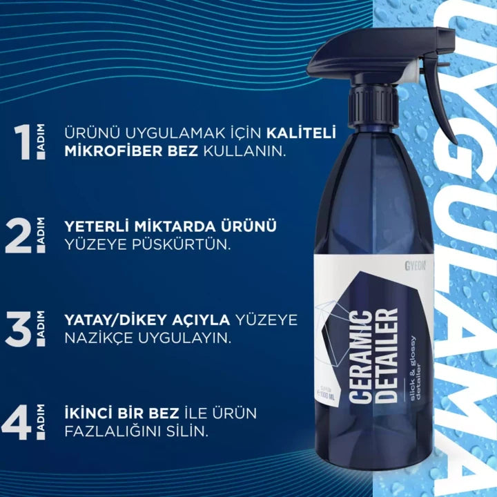 GYEON Q²M Ceramic Detailer Seramik Yüzey Detaylandırıcı ve Parlatıcı - Su İtici Oto Cila 500 ML