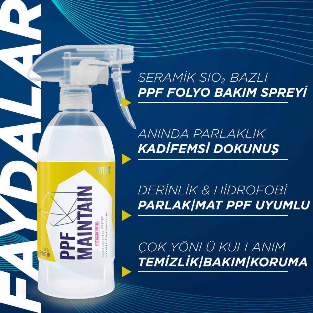 GYEON Q²M PPF Maintain REDEFINED PPF Folyo Bakım Ve Koruma Cilası  500 ML Seramik Sprey Wax