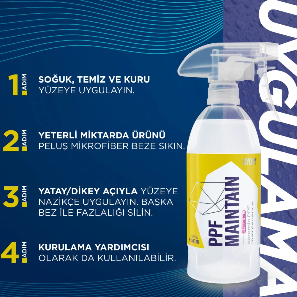 GYEON Q²M PPF Maintain REDEFINED PPF Folyo Bakım Ve Koruma Cilası  500 ML Seramik Sprey Wax