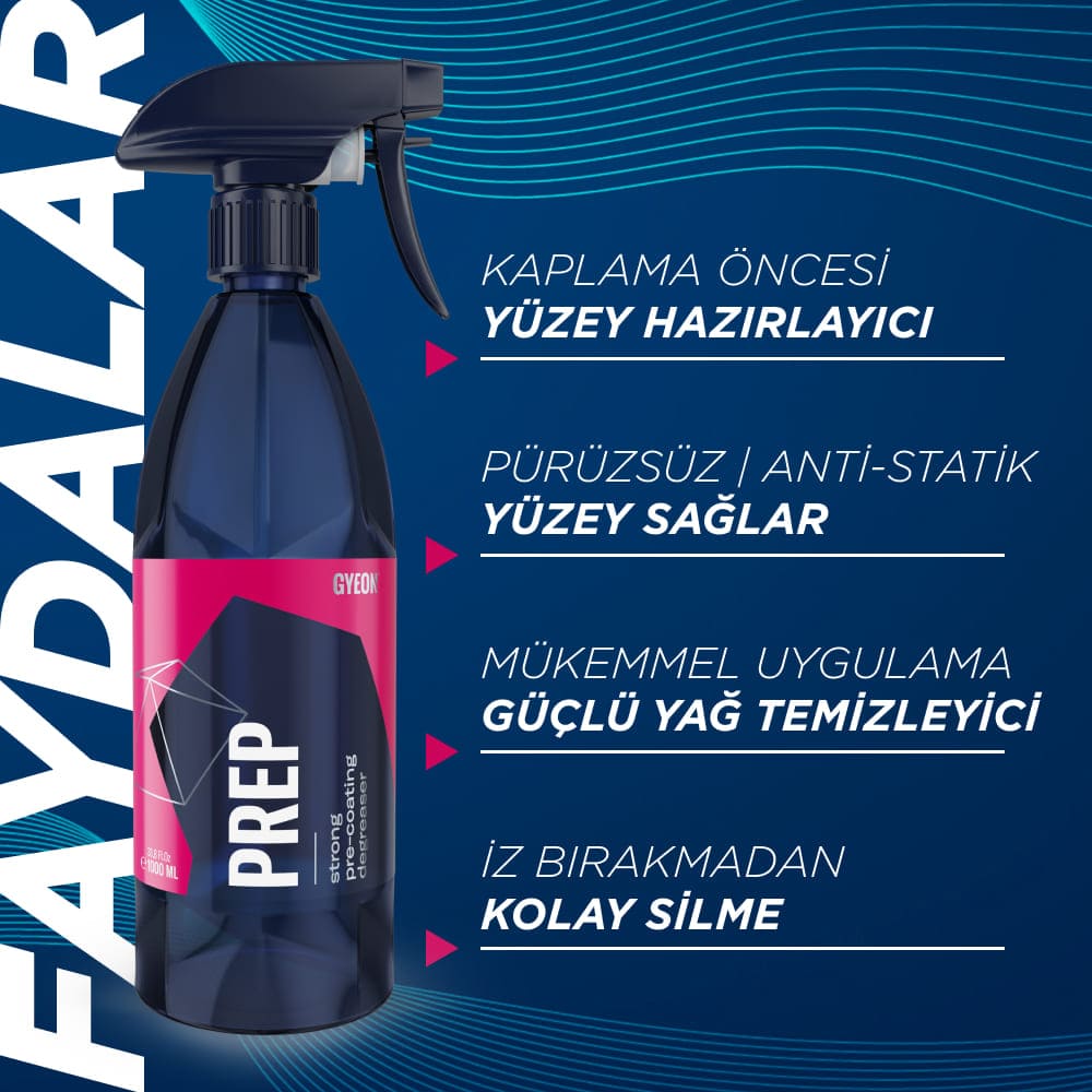 GYEON Q²M Prep Seramik PPF Folyo Kaplama Öncesi Yüzey Hazırlayıcı ve Temizleyici 1000 ML