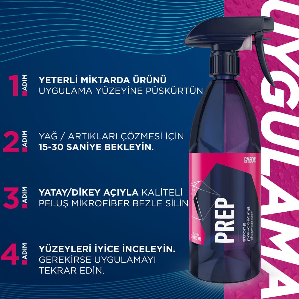 GYEON Q²M Prep Seramik PPF Folyo Kaplama Öncesi Yüzey Hazırlayıcı ve Temizleyici 1000 ML