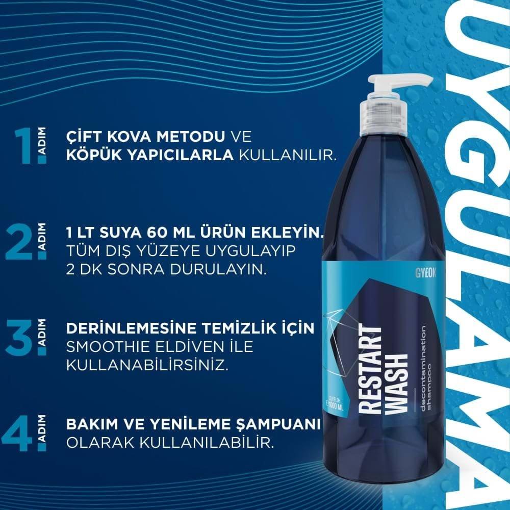 GYEON Q²M RestartWash Seramik Kaplama PPF Yenileyici Asidik Şampuan - 500 ml -Konsantre ürün hakkında nasıl kullanılabileceğine dair detaylar