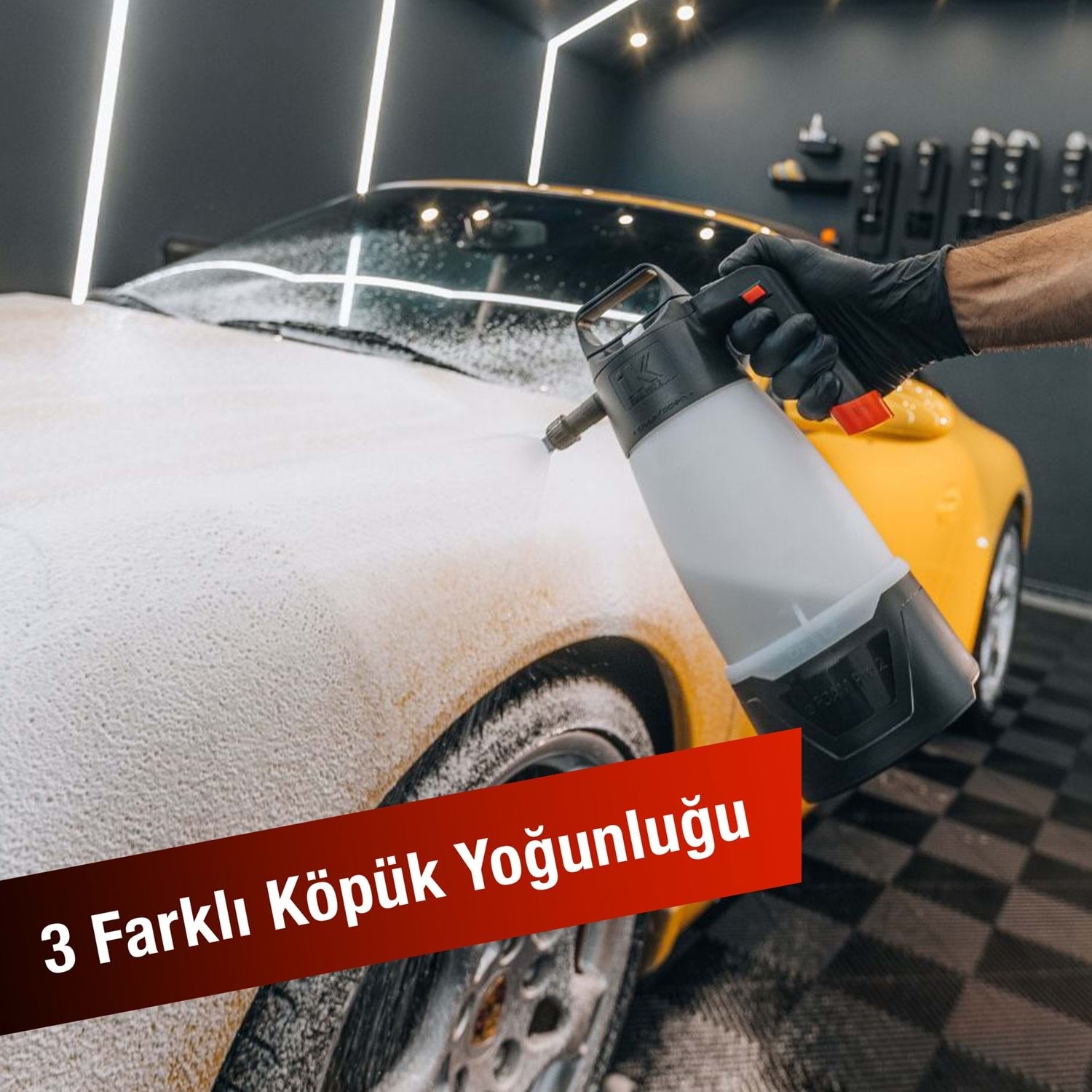IK E Foam pro 2 akülü köpük yapıcı elektrikli pompa köpük makinesi ürün uygulama anı