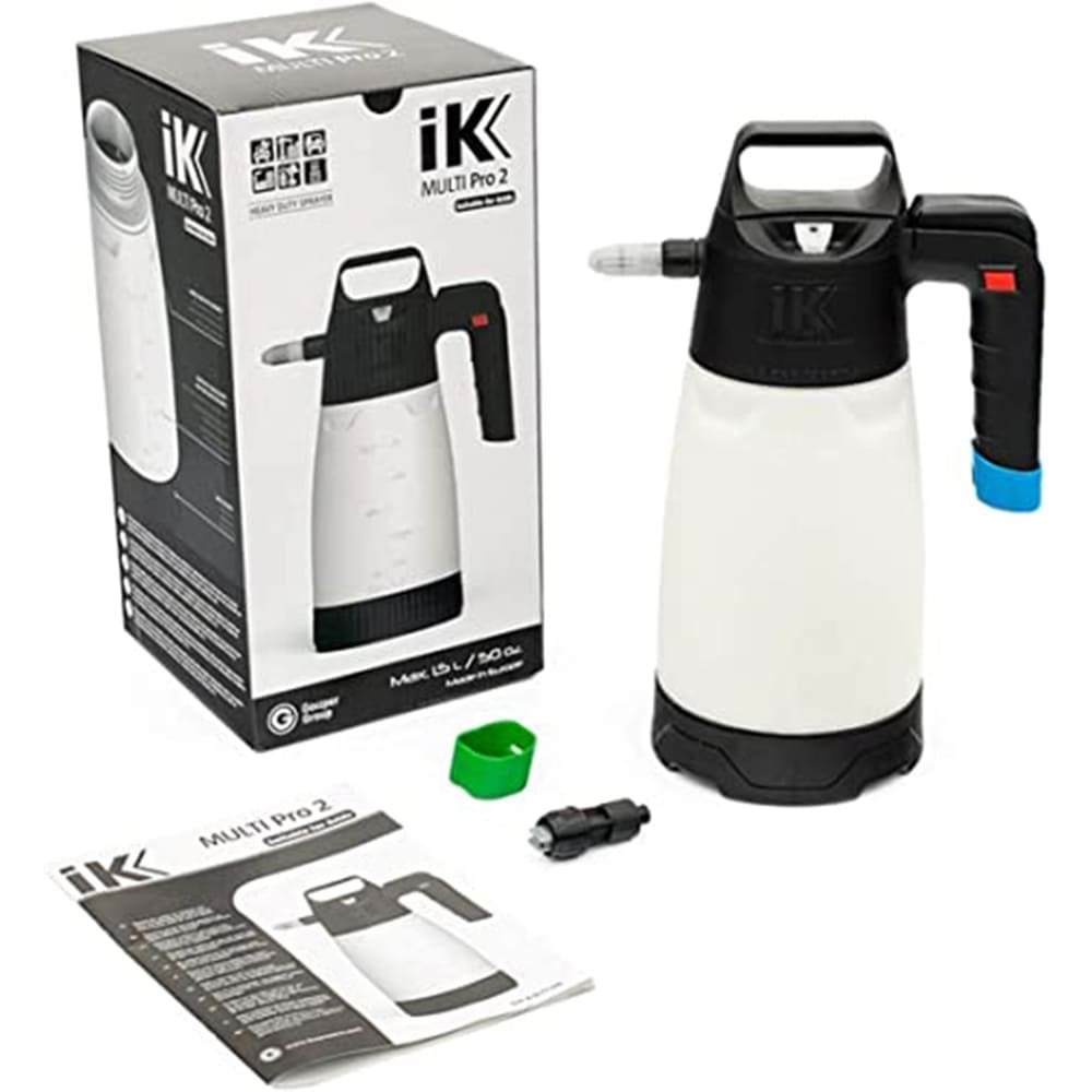 IK Multi Pro 2 kutu içeriği basınçlı pompa nozul aksesuarlar ve kullanım kılavuzu