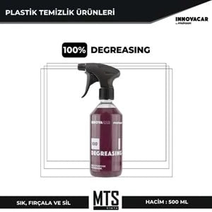 INNOVACAR 100% DEGREASING Anti Statik Çok Amaçlı Temizleyici Yağ Çözücü Konsantre 500 ML