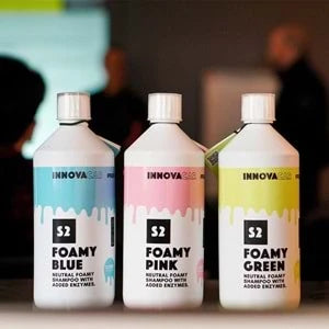 INNOVACAR S2 FOAMY BLUE Enzimli PH Nötr Mavi Renkli Özel Kokulu Araç Yıkama Şampuanı 1LT