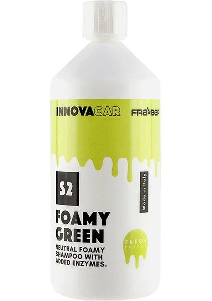 INNOVACAR S2 FOAMY Enzimli PH Nötr Yeşil Renkli Özel Kokulu Araç Yıkama Şampuanı 1 LT