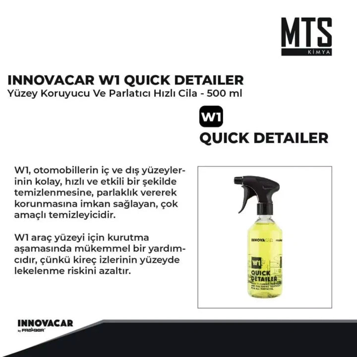INNOVACAR W1 QUICK DETAILER Yüzey Koruyucu ve Parlatıcı Hızlı Cila 500 ML