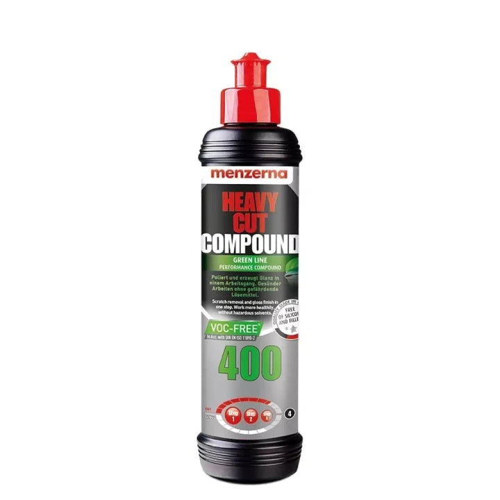 MENZERNA 400 Green Line Yeşil Seri Ağır Çizik Giderici Kalın Pasta 1000 ML / 250 ML