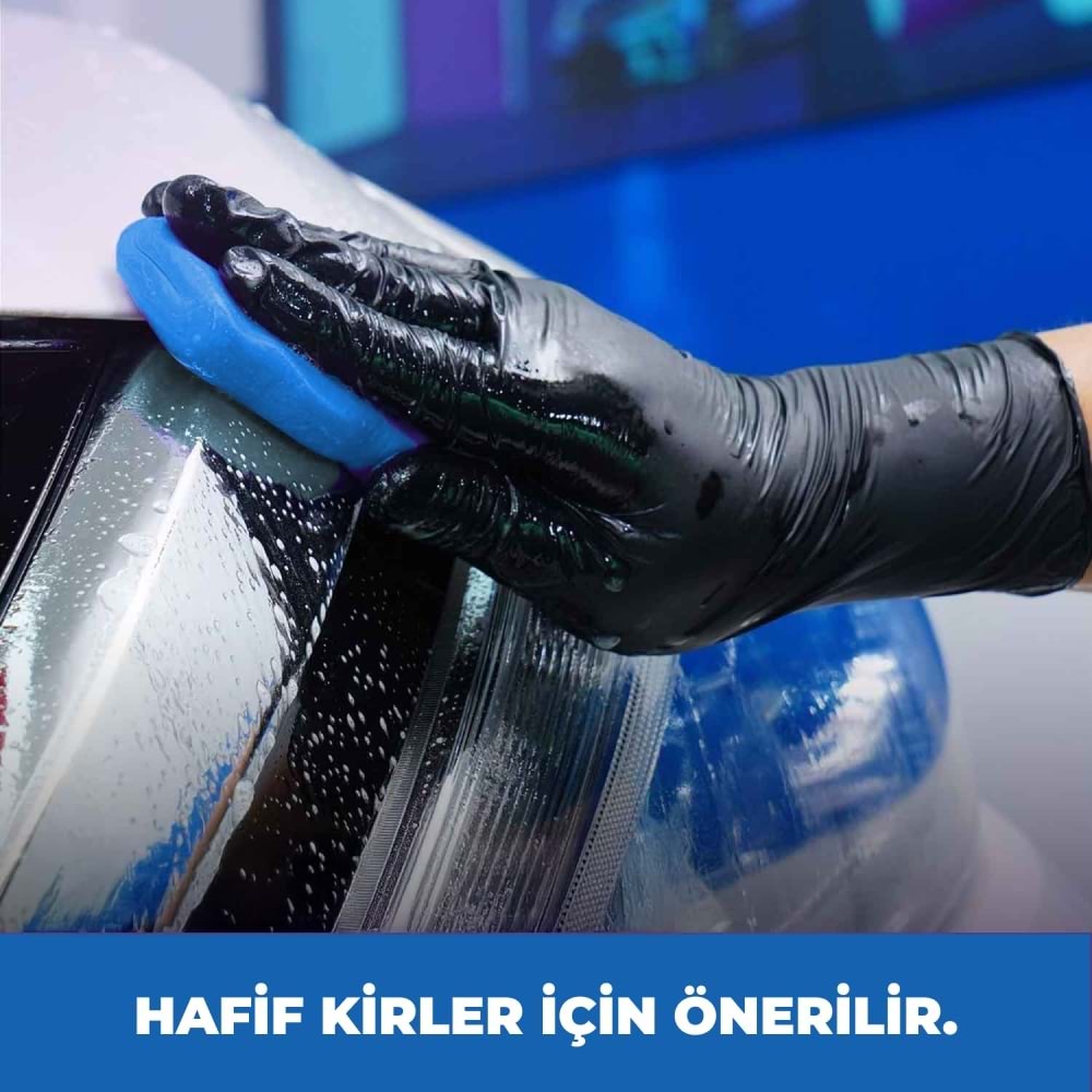 MG PS mavi clay bar kil hamuru araç boyası üzerinde demir tozu, reçine ve yüzey kirlerini temizlemek için uygulama sırasında kullanılır.