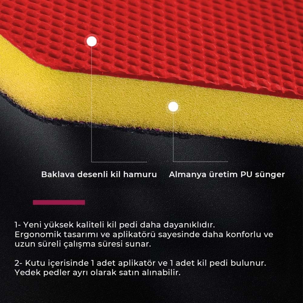 MG PS clay pad sponge block baklava desenli kil yüzeyi ve Alman üretimi PU sünger yapısı