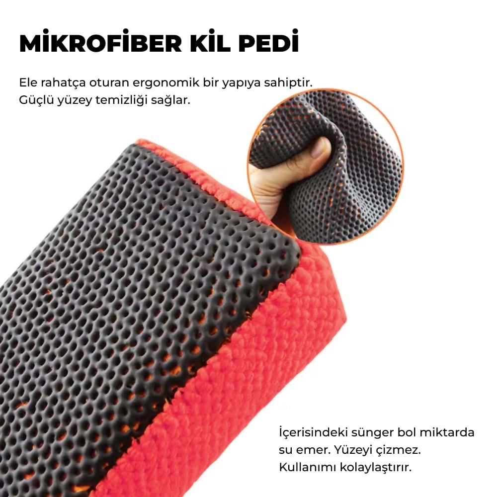 MG PS mikrofiber el kil pedi ergonomik sünger yapısı ile demir tozu ve yüzey kontaminasyonlarını temizlemeye yardımcı olur
