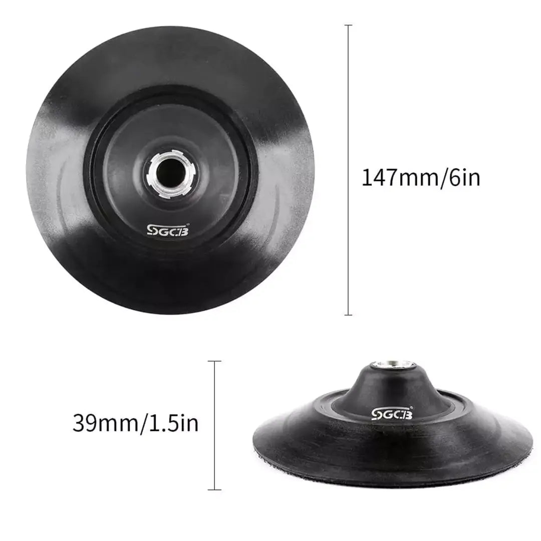 SGCB rotary polisaj destek tabanı 150 mm ölçüleri ve ürün boyutları gösterimi