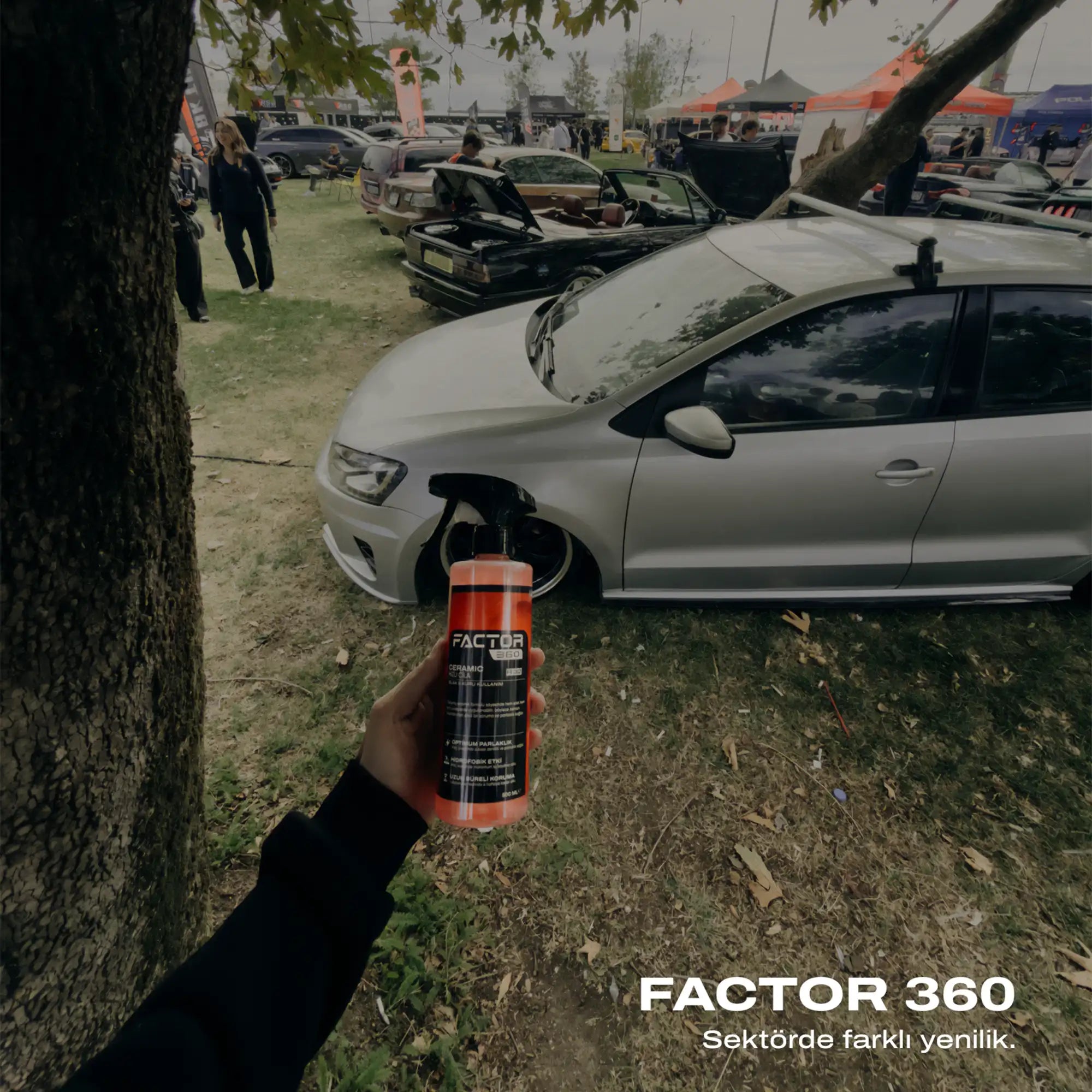 factor360 seramik hızlı cila ürün görseli ve otomobil etkinliği