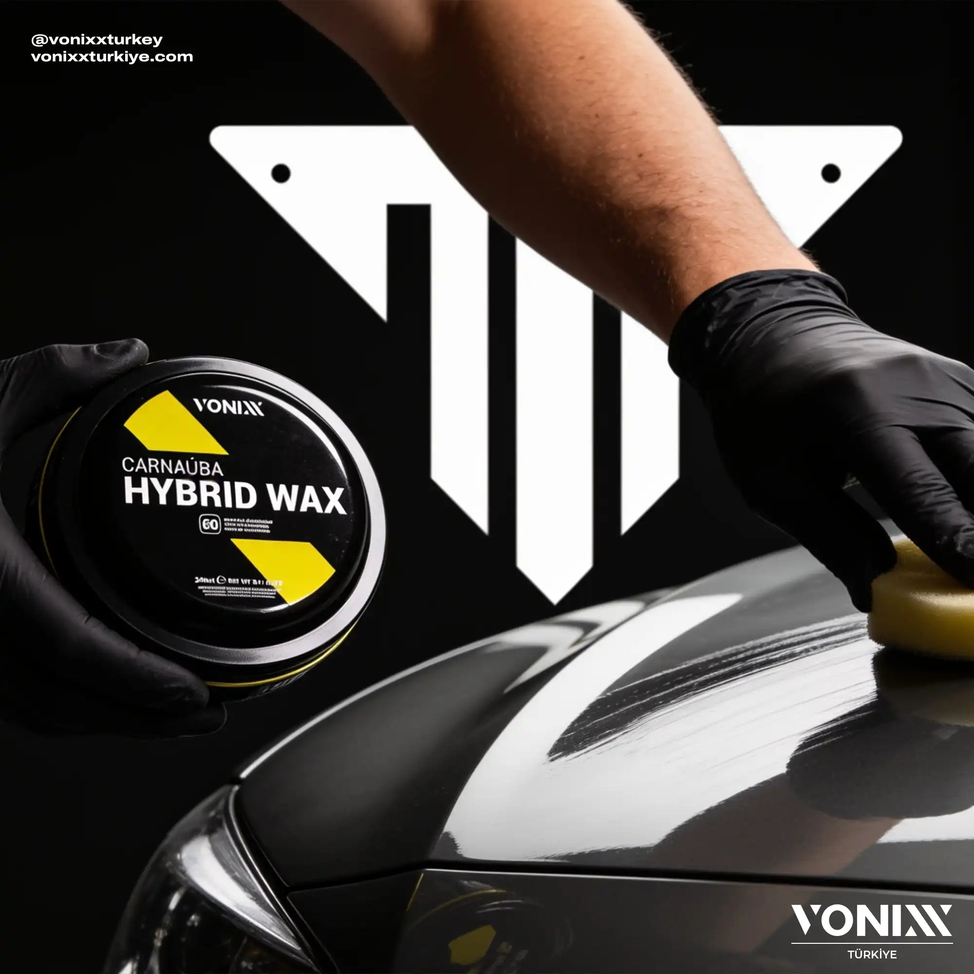 vonixx hybrid wax araç üzerinde uygulama görseli