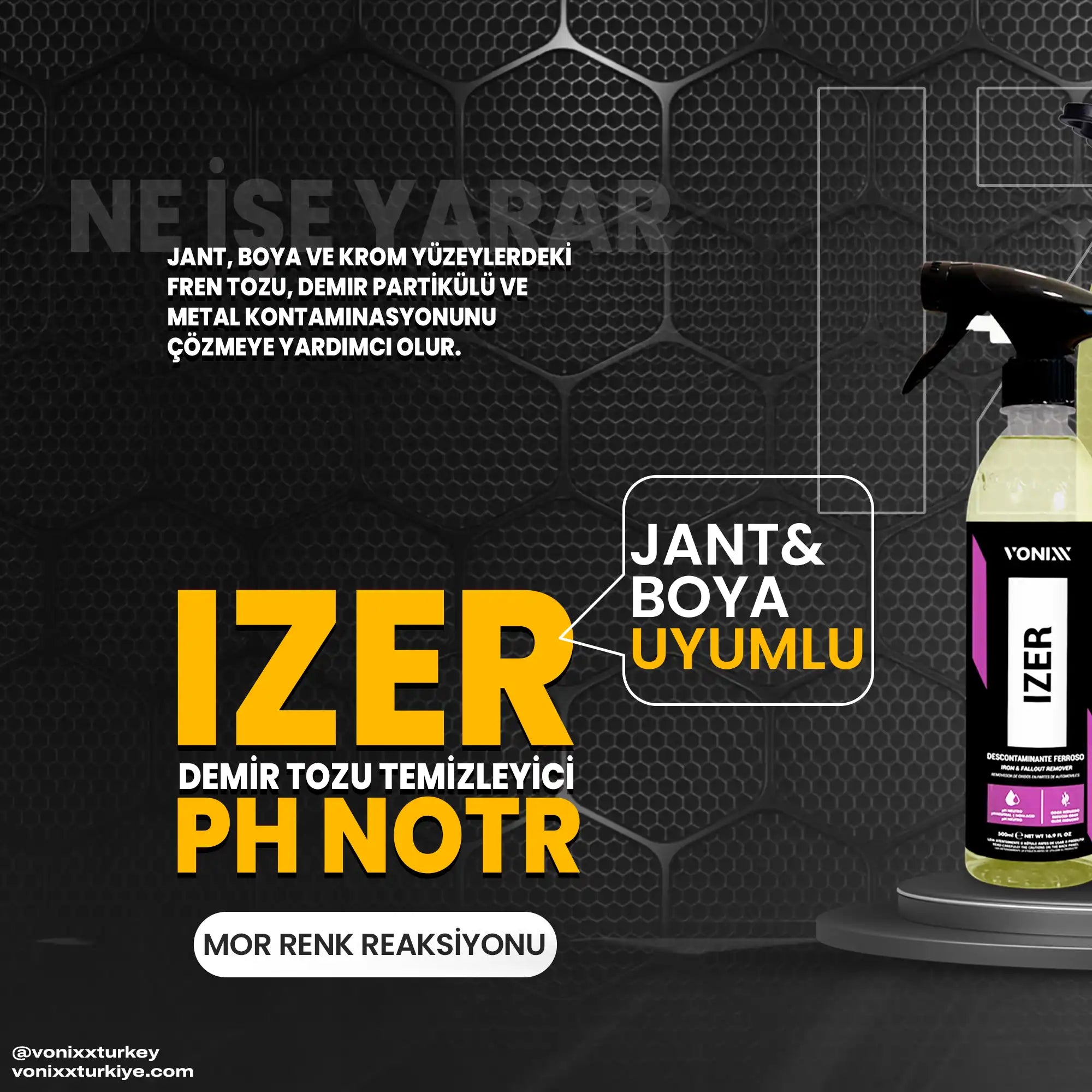 vonixx izer oto demir tozu temizleyici ürünü hakkında bilgiler