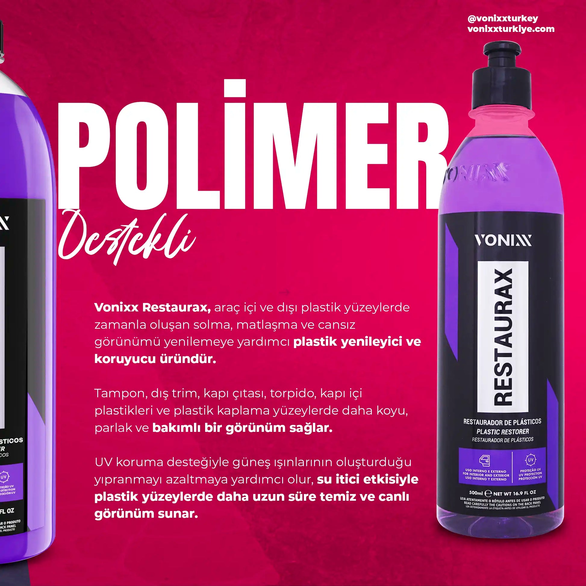 vonixx restaurax araç içi plastik parlatıcı yenileyici hakkında bilgiler
