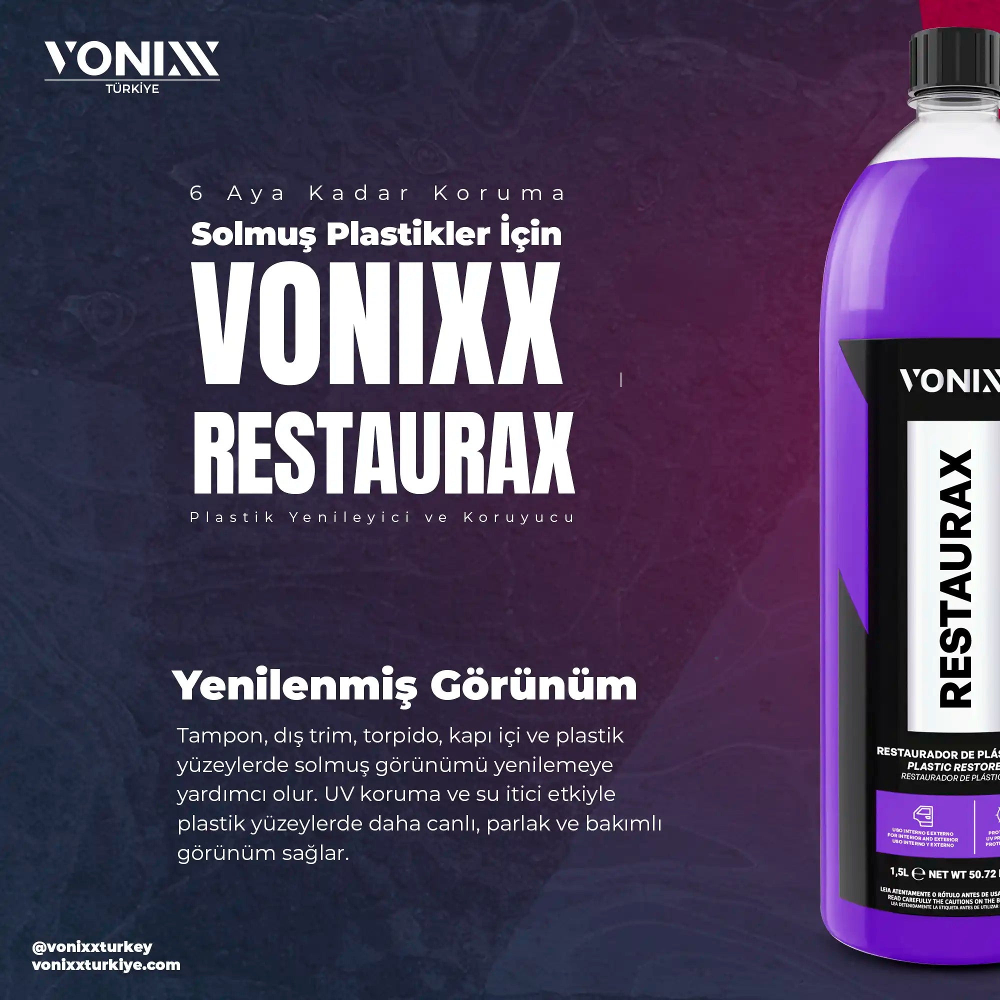 vonixx restaurax araç içi plastik parlatıcı hakkında bilgiler