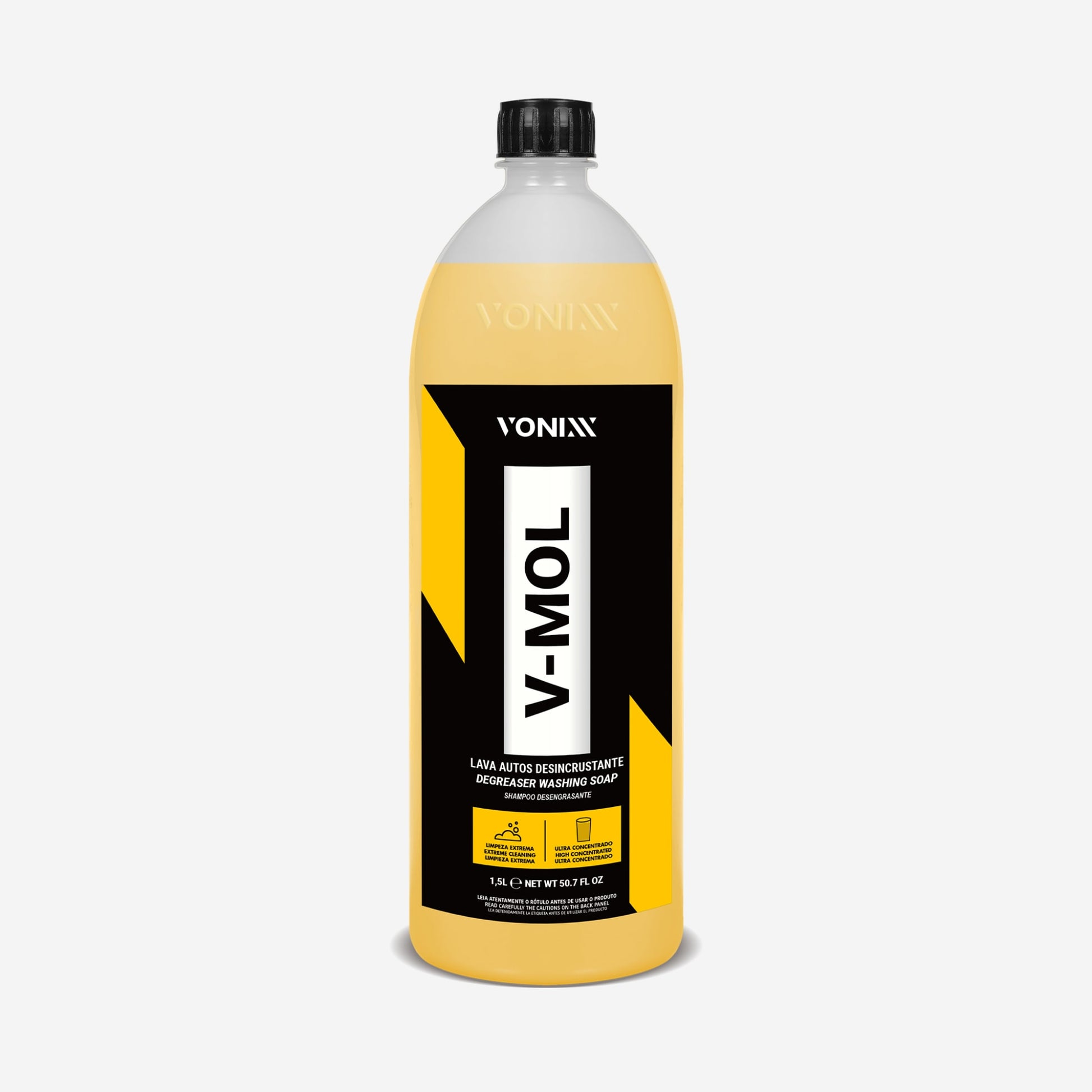 Vonixx V-MOL Güçlü Alkali Oto Şampuanı Çamur & Yağ Sökücü Ağır Kir Temizleyici 1,5 litre