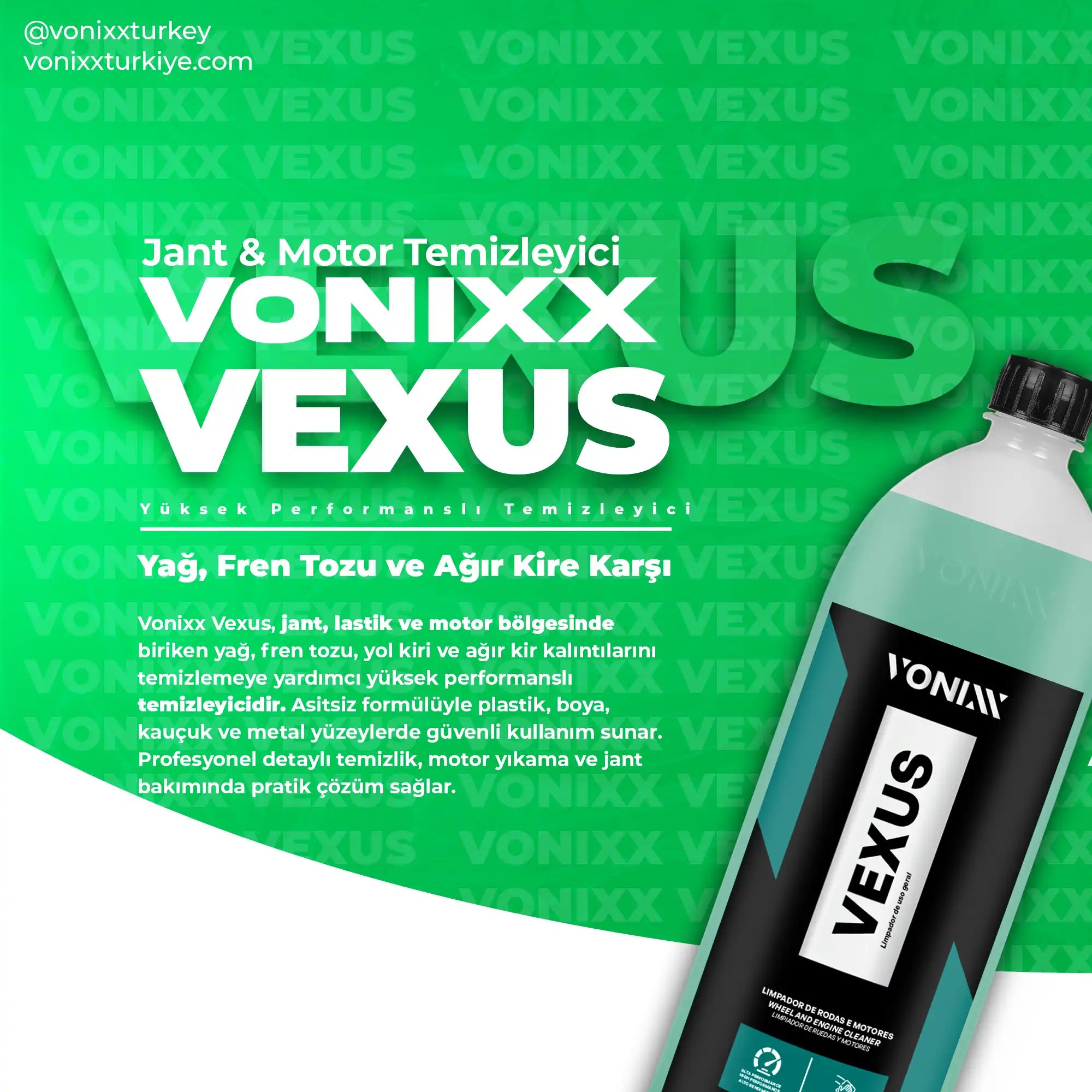 vonixx vexus asitsiz oto yağ fren tozu ve ağır kir temizleyici